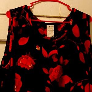 Black red rose dress